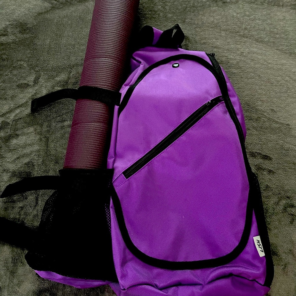 Purple Yoga Backpack Cross Body Like New